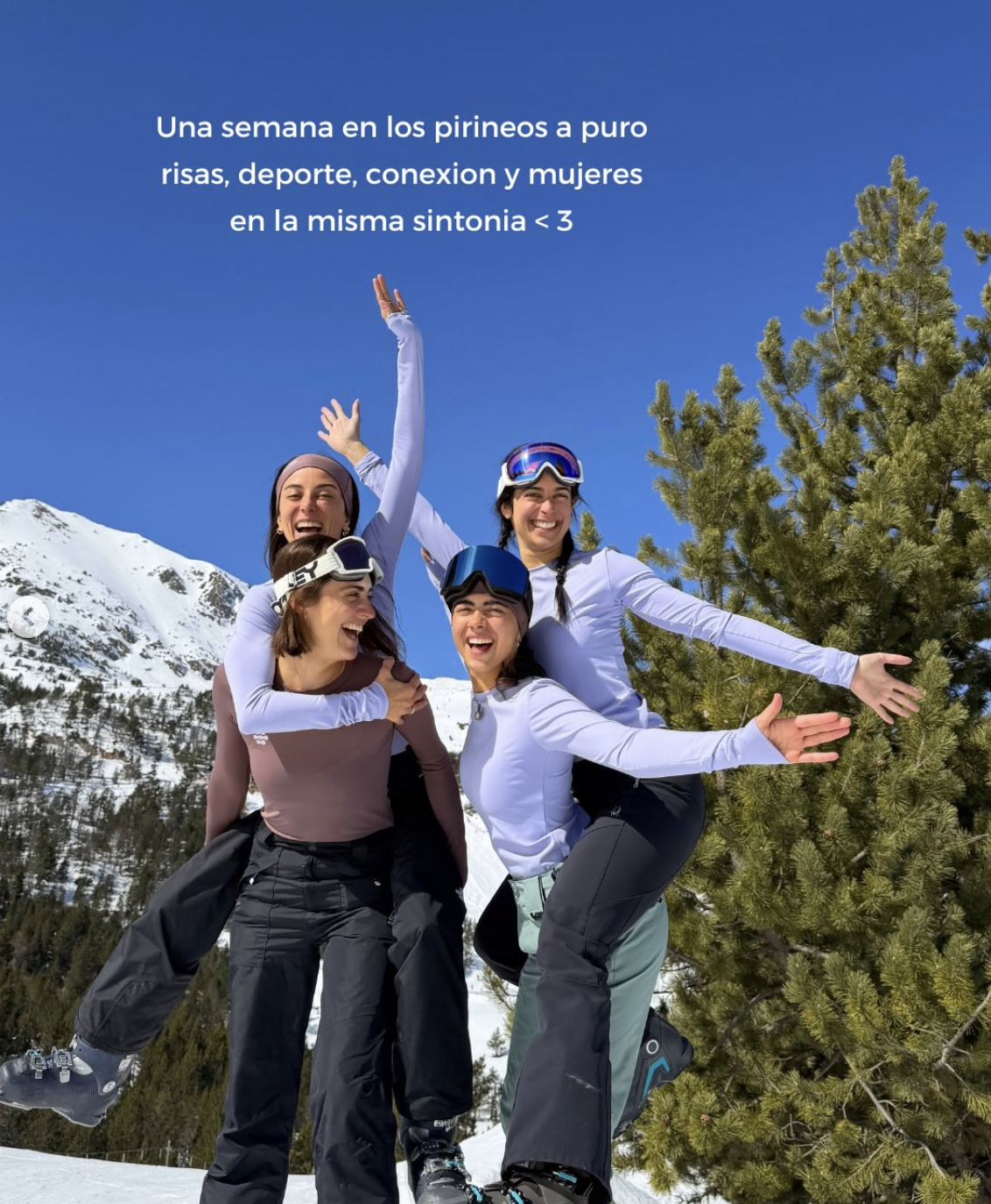 Friends sharing a snowy day in Andorra