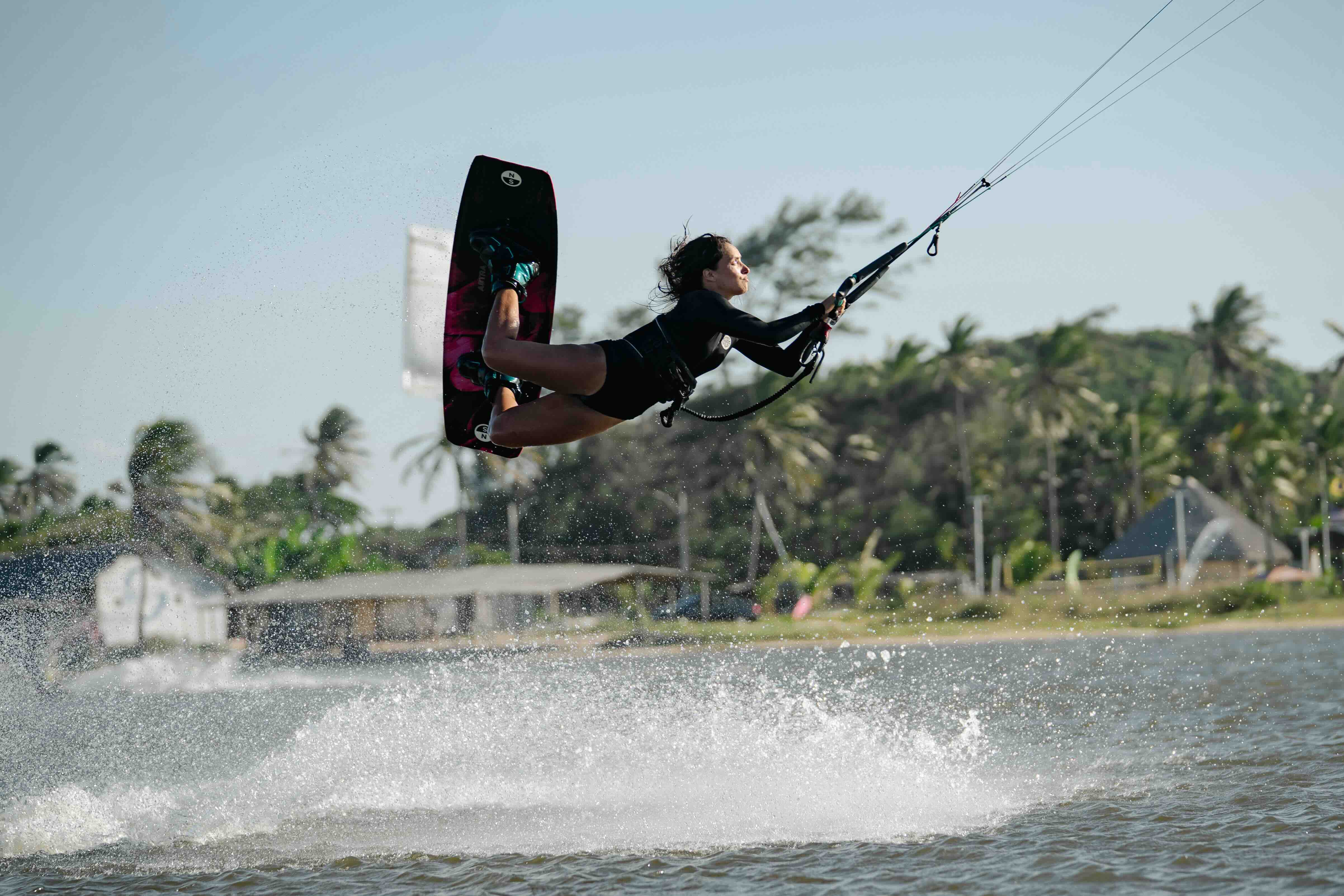 A rider wakeboarding in Cumbuco